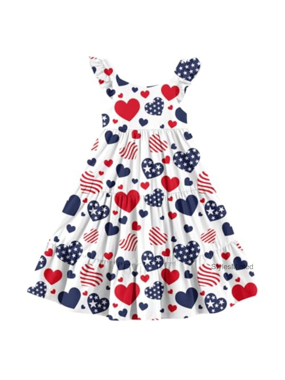 Toddler Girls Ruffle Sleeveless Summer Beach Dress 2-8Y Casual
